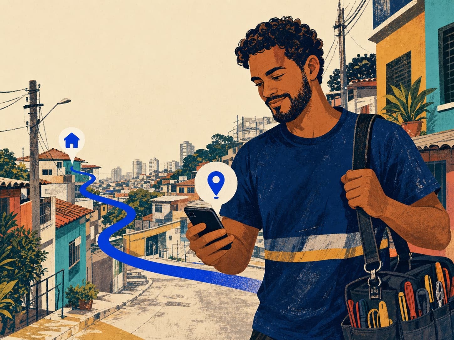 Profissional recebe uma oportunidade próxima no app Workfly