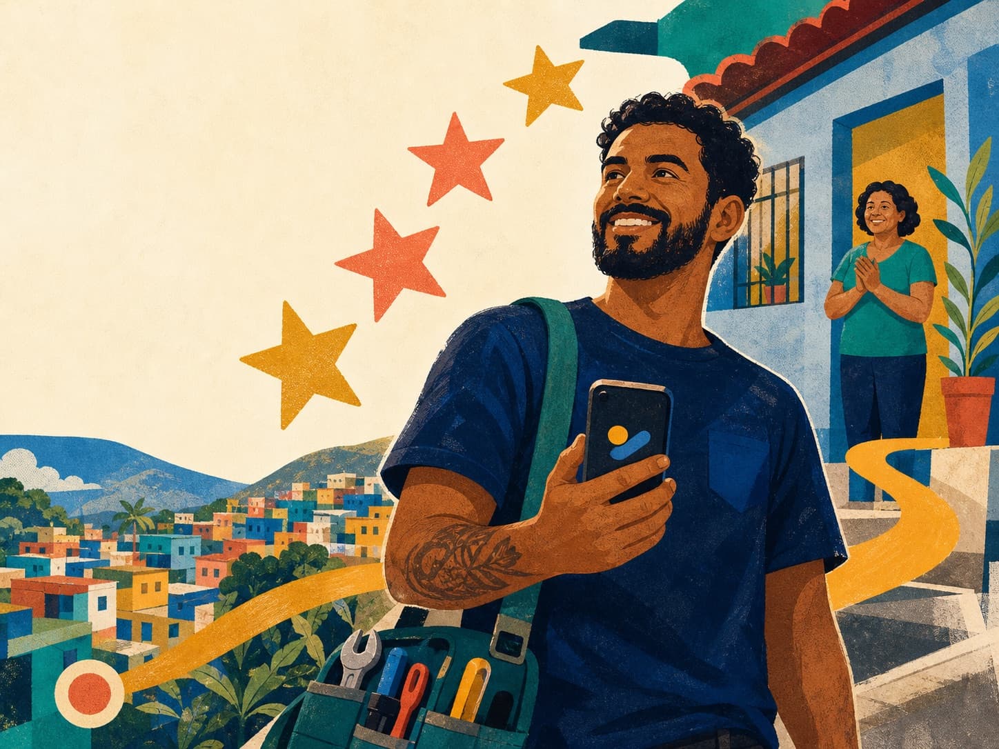 Profissional recebe uma avaliação cinco estrelas no Workfly