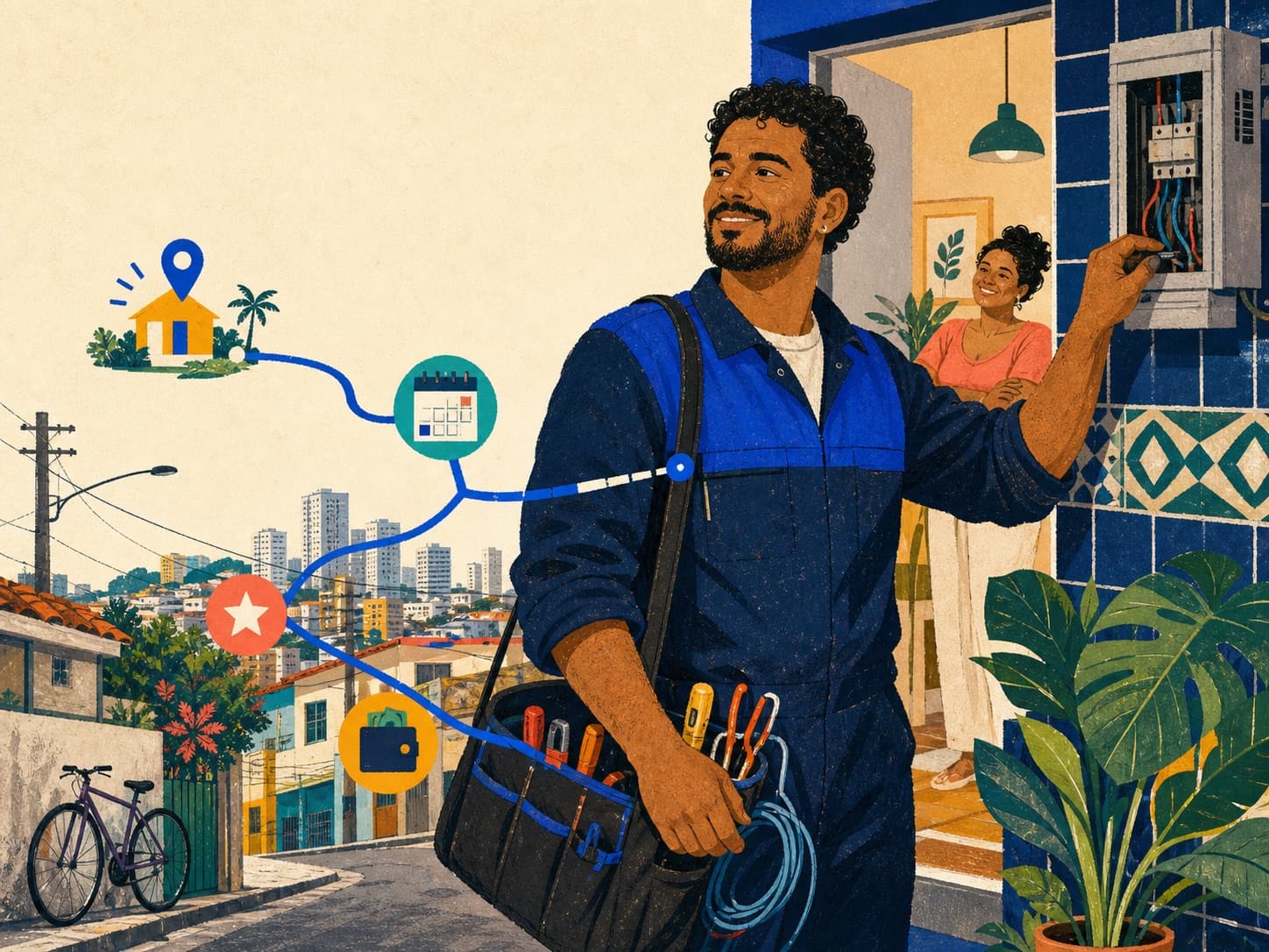 Eletricista autônomo encontra novas oportunidades pelo Workfly